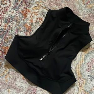 Athleta x Allyson Felix Zip Front Black Sports Bra